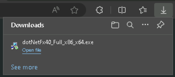 Иконка скачанного установщика .NET 4.0